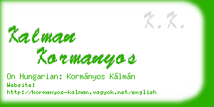 kalman kormanyos business card
